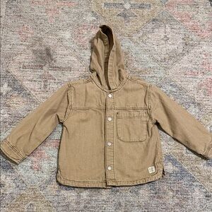 ZARA Kids Tan Denim Hooded Jacket